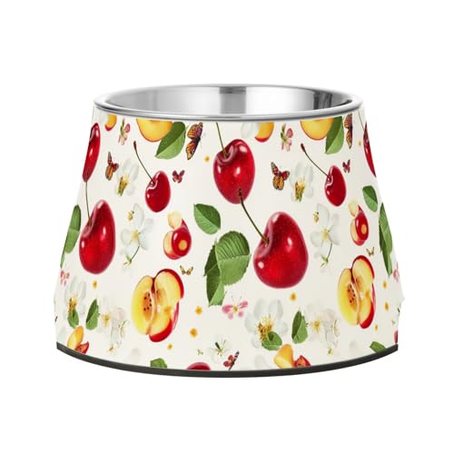 Sweet Surinam Wassernapf mit Kirschfrucht, erhöhter Wassernapf aus Edelstahl, für kleine Hunde, Schnurrhaartfreundlich, Weiß Sweet Surinam Wassernapf mit Kirschfrucht, erhöhter Wassernapf aus Edelstahl, für kleine Hunde, Schnurrhaartfreundlich, Weiß von Wudan