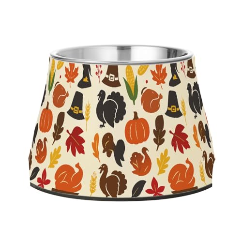 Thanksgiving Truthahn-Futternäpfe für Hunde, erhöhter Edelstahl-Futternapf für kleine Haustiere von Wudan