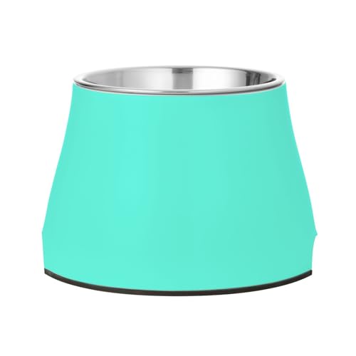 Türkisgrüner erhöhter Futternapf für Haustiere, mit Ständer, Edelstahl, erhöhter Katzennapf für Hunde, Katzen, Kaninchen, Vögel, Schnurrhaar, Müdigkeit von Wudan