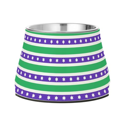 Us Stripe Blue Green Napf für Haustiere, verbesserter Edelstahl-Futternapf für kleine Hunde, komfortables Füttern von Wudan