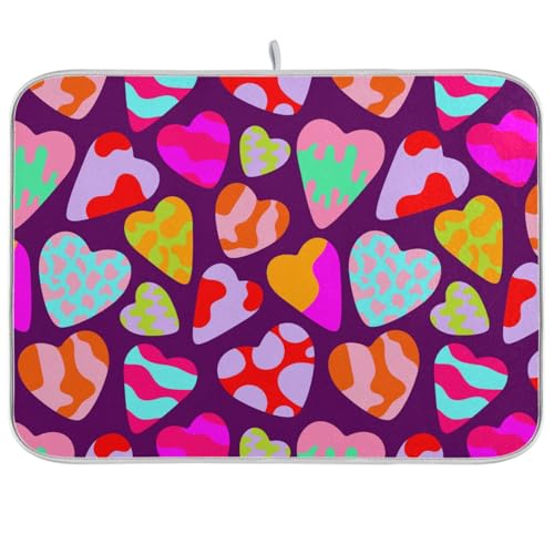 Valentines Cute Love Romance Hearts Dish Mat Washnable Absorbent Drying Rack Kitchen Counter Kitchen Countertop Decor Escurridor De Platos Para Fregadero 16'' x 18'' Valentines Cute Love Romance Hearts Dish Mat Washnable Absorbent Drying Rack Kitchen Counter Kitchen Countertop Decor Escurridor De Platos Para Fregadero 16'' x 18'' von Wudan