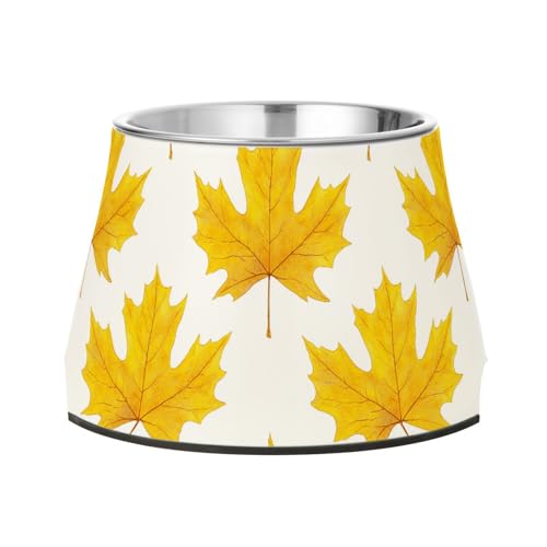 Wasser- und Futternapf für Haustiere, Kanada, goldfarben, Ahornblatt, rutschfest, Edelstahl, für mittelgroße Hunde, bequemes Füttern Wasser- und Futternapf für Haustiere, Kanada, goldfarben, Ahornblatt, rutschfest, Edelstahl, für mittelgroße Hunde, bequemes Füttern von Wudan