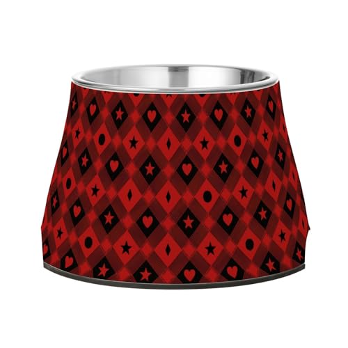 Wasser- und Futternapf für Haustiere, rutschfest, Edelstahl, für langsames Füttern, für langsames Füttern, Müdigkeit von Katzen, Schnurrhaar, Rot / Schwarz Wasser- und Futternapf für Haustiere, rutschfest, Edelstahl, für langsames Füttern, für langsames Füttern, Müdigkeit von Katzen, Schnurrhaar, Rot / Schwarz von Wudan