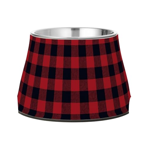 Wasser- und Futternapf mit Ständer, Edelstahl, für kleine Haustiere, Rot / Schwarz Wasser- und Futternapf mit Ständer, Edelstahl, für kleine Haustiere, Rot / Schwarz von Wudan
