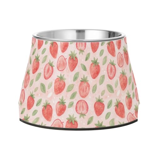 Wasserfarben-Erdbeer-Futternapf mit Ständer, Edelstahl, Haustiernapf, Ständer für langsames Füttern, Katzen, Schnurrhaartfreundlich Wasserfarben-Erdbeer-Futternapf mit Ständer, Edelstahl, Haustiernapf, Ständer für langsames Füttern, Katzen, Schnurrhaartfreundlich von Wudan