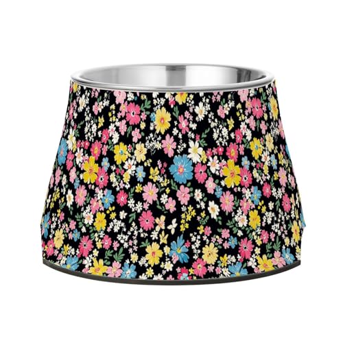 Wassernapf für Haustiere, erhöhter Edelstahl-Katzenfutter für kleine Hunde, langsames Fressen von Wudan