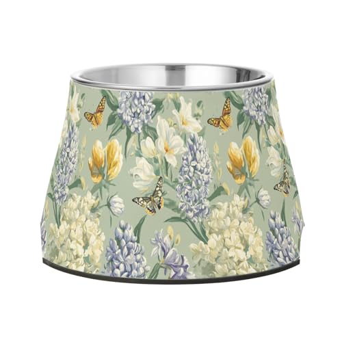 Wassernapf für Hunde, Hyazinthen, Pfingstrosen, Schmetterlinge, Salbeigrün, verbesserter Edelstahl-Wassernapf für langsames Füttern, Schnurrhaare Wassernapf für Hunde, Hyazinthen, Pfingstrosen, Schmetterlinge, Salbeigrün, verbesserter Edelstahl-Wassernapf für langsames Füttern, Schnurrhaare von Wudan