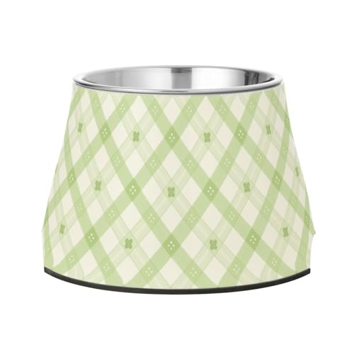 Wassernapf für Hunde, Schottenkaro, rutschfest, Edelstahl, für verlangsamtes Fressen, Grün / Weiß Wassernapf für Hunde, Schottenkaro, rutschfest, Edelstahl, für verlangsamtes Fressen, Grün / Weiß von Wudan