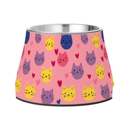 Wassernapf mit Cartoon-Herzen, Katze, erhöhter Wassernapf, verbesserter Edelstahl-Futterspender für kleine Haustiere, langsames Fressen Wassernapf mit Cartoon-Herzen, Katze, erhöhter Wassernapf, verbesserter Edelstahl-Futterspender für kleine Haustiere, langsames Fressen von Wudan