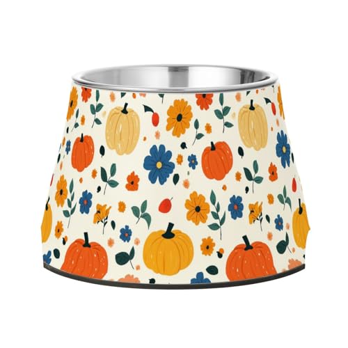 Wassernapf mit Ständer, Cartoon-Blumen, Kürbisse, erhöhter Futternapf für Haustiere, erhöhter Futternapf für langsames Fressen Wassernapf mit Ständer, Cartoon-Blumen, Kürbisse, erhöhter Futternapf für Haustiere, erhöhter Futternapf für langsames Fressen von Wudan