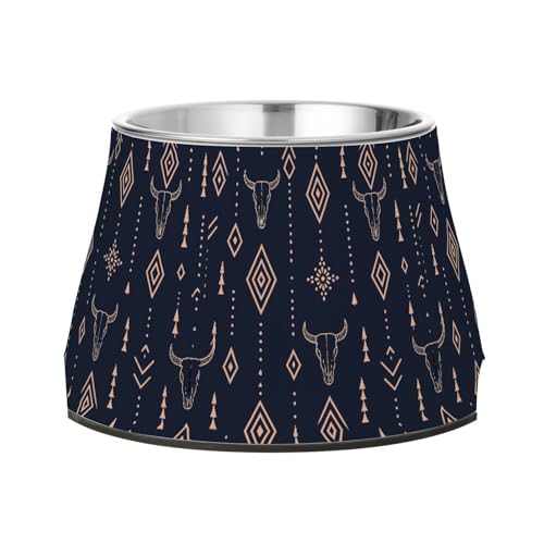 Western Boho Futternapf für Hunde, verbesserter Edelstahlnapf für kleine Haustiere, Schnurrhaar, Müdigkeit, Schwarz Western Boho Futternapf für Hunde, verbesserter Edelstahlnapf für kleine Haustiere, Schnurrhaar, Müdigkeit, Schwarz von Wudan