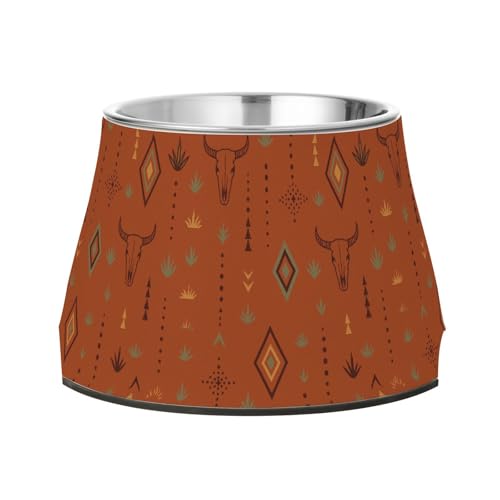 Western Bull Boho Terrakotta Futternapf für Hunde, verbesserter Edelstahl-Futternapf für langsames Füttern, bequeme Fütterung Western Bull Boho Terrakotta Futternapf für Hunde, verbesserter Edelstahl-Futternapf für langsames Füttern, bequeme Fütterung von Wudan