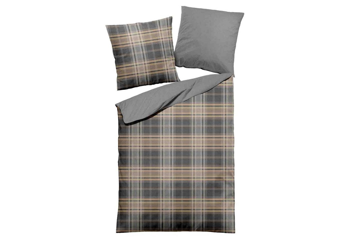 Wülfing Bettwäsche FINN, 155 x 220 cm, Melange, Silbergrau, Creme, Baumwolle, 2 teilig, mit Reißverschluss Wülfing Bettwäsche FINN, 155 x 220 cm, Melange, Silbergrau, Creme, Baumwolle, 2 teilig, mit Reißverschluss von Wülfing