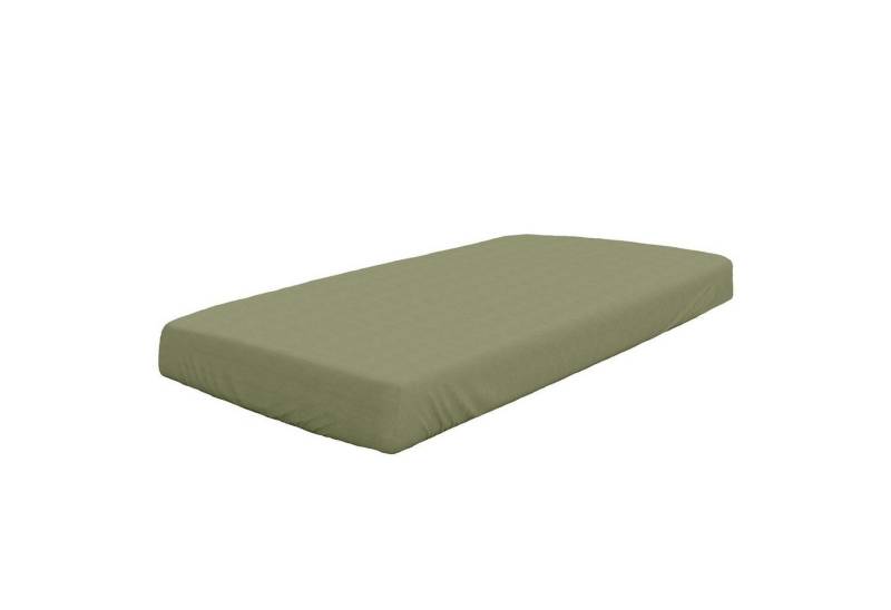 Wülfing Spannbettlaken Spannbetttuch DIANA, 90 x 200 cm, Grün, Baumwolle, Feinbiber, Gummizug: rundum, (1 Stück), elastisch rundum von Wülfing