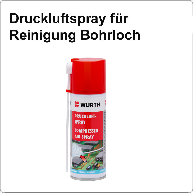 Druckluftspray zur Reinigung Bohrloch von Würth