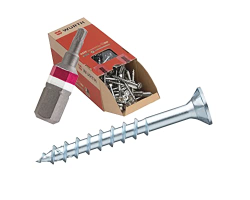 Holzschraube ASSY | CS Stahl verzinkt | 6 x 40 Teilgewinde | Senkkopf RW | 250 Stück mit BIT von Würth