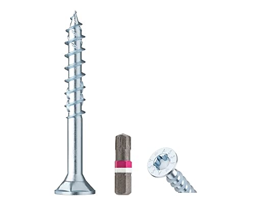 Holzschraube ASSY | CSMPStahl verzinkt | 10 x 100 Teilgewinde | Senkkopf RW | 50 Stück mit BIT von Wuerth