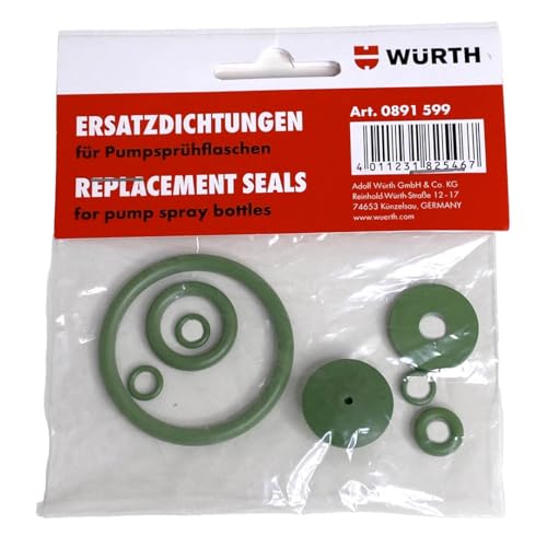 Würth Pumpsprühflaschen Dichtungssatz aus Viton Ersatzdichtung Dichtung Ersatzteil 0891599 - nicht für acetonhaltige Flüssigkeiten geeignet Würth Pumpsprühflaschen Dichtungssatz aus Viton Ersatzdichtung Dichtung Ersatzteil 0891599 - nicht für acetonhaltige Flüssigkeiten geeignet von Würth