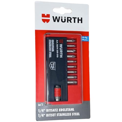 Würth 1/4 Zoll Edelstahl Bit Set 10-teilig C 6,3 mit Bithalter in praktischer Bitbox PZ PH TX 0614250510 Würth 1/4 Zoll Edelstahl Bit Set 10-teilig C 6,3 mit Bithalter in praktischer Bitbox PZ PH TX 0614250510 von Würth