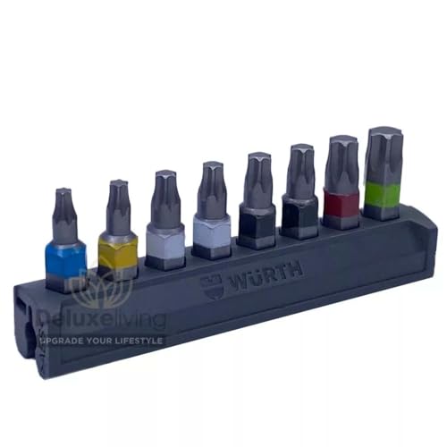 Würth 1/4 Zoll TX Bit Satz 8 Teile - Bitriegel Set 0614400060-1 x TX10 | 1 x TX15 | 2 x TX20 | 2 x TX25 | 1 x TX30 | 1 x TX40 von Wuerth