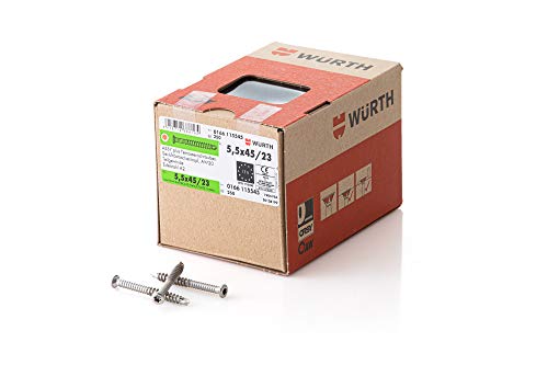 Würth 166115545 - ASSY plus A2 Terrassenbauschraube - Edelstahl , AW20 5,5X45/23, 250 Stück/Pack Würth 166115545 - ASSY plus A2 Terrassenbauschraube - Edelstahl , AW20 5,5X45/23, 250 Stück/Pack von Würth