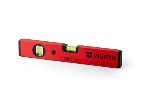 Würth 30cm Profi Wasserwaage Aluminium, verwindungsarmes Rechteckprofil mit glatten Seitenflächen, Meßgenauigkeit 0,5mm /m, Rot von Würth