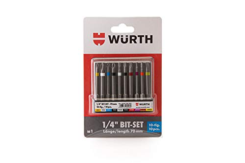 Würth Bit-Sortiment 1/4 Zoll mit Gürtelclip 10-teilig (Art.-Nr.: 0614250010) von Würth