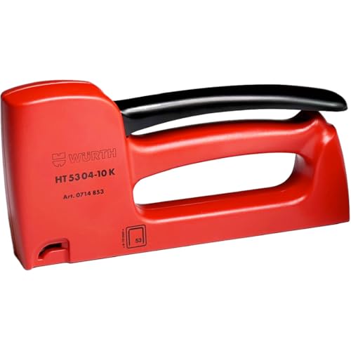 Würth Handtacker HT53 mit grosser Schlagkraft für dünnes Materiel, für Klammern 4mm, 6mm, 8mm, 10mm inklusive 5000 Klammern 8mm 0714853, zum Tackern von Leinwänden, Folie, dünne Stoffe, Pappe Würth Handtacker HT53 mit grosser Schlagkraft für dünnes Materiel, für Klammern 4mm, 6mm, 8mm, 10mm inklusive 5000 Klammern 8mm 0714853, zum Tackern von Leinwänden, Folie, dünne Stoffe, Pappe von Würth