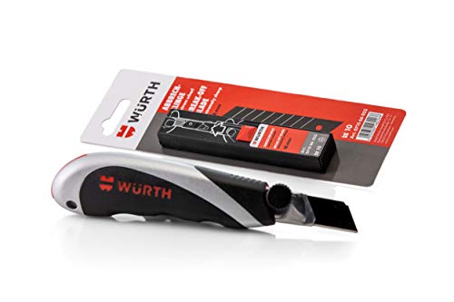 Würth Profi 3K-Cutter-Messer und 10 zusätzlichen Abbrechklingen von Würth