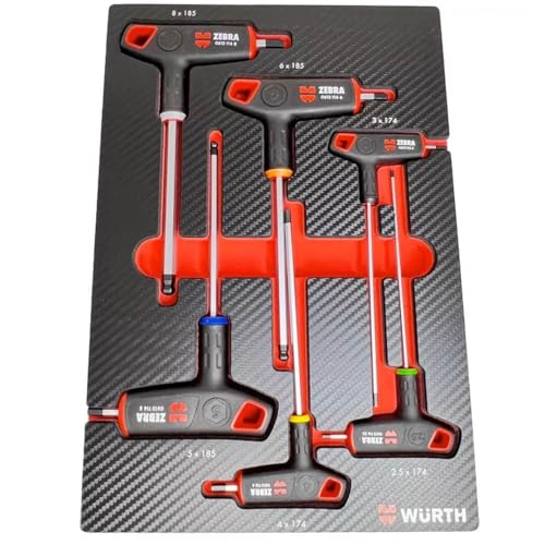 Würth Zebra System Schraubendreher Satz Quergriff Innensechskant 6 Teile in Schaumeinlage 4.4.1 in Carbon Optik T-Griff 0965905520 Würth Zebra System Schraubendreher Satz Quergriff Innensechskant 6 Teile in Schaumeinlage 4.4.1 in Carbon Optik T-Griff 0965905520 von Würth