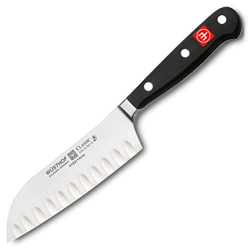 Wüsthof Santoku mit Kullen, Classic (4182-7), 14 cm Klinge, geschmiedet, rostfreier Edelstahl, sehr scharf, asiatisches Kochmesser, Sushimesser von WÜSTHOF