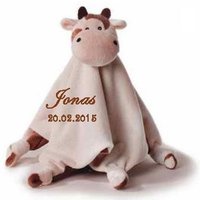 Baby Kuscheltuch Kuh Mit Namen Bestickt Taufe Baby Kuscheltuch Kuh Mit Namen Bestickt Taufe von WuffDogsworld