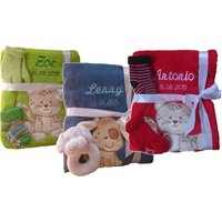 Babydecke Mit Namen Bestickt + Zugabe Babysocken Babyrassel Greifling Baby Taufe Babydecke Mit Namen Bestickt + Zugabe Babysocken Babyrassel Greifling Baby Taufe von WuffDogsworld