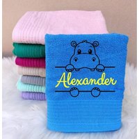 Handtuch Für Kinder Mit Namen Und Motiv Tier Bestickt, Personalisiert, Taufe, Kinder, Geschenk von WuffDogsworld