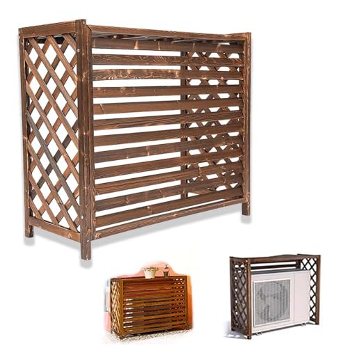Wuhuarou Wärmepumpe Verkleidung, Holz Klima Sichtschutz Abdeckung, Klimaanlage Abdeckung Außengerät, Sonnensicher Wasserdicht Und Staubdicht (85×35×75cm) von Wuhuarou