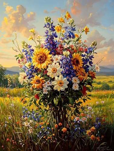Diamond Painting Anlage, 5D Diamond Painting Klein 30x40 cm Leinwand, DIY Diamant Art Malerei Bilder Kinder Anfänger Mosaikherstellung Bastelnset für Home Wanddeko Wohnzimmer, Geschenke für Frauen P-7 von Wuiddnng