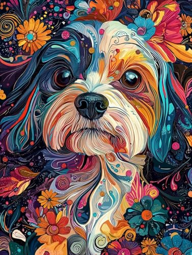 Diamond Painting Bunt, 5D Diamond Painting XXL 50x70 cm Leinwand, DIY Diamant Art Malerei Bilder Kinder Anfänger Mosaikherstellung Bastelnset für Home Wanddeko Wohnzimmer, Geschenke für Frauen K-62 von Wuiddnng