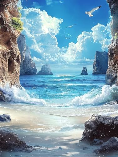 Diamond Painting Erwachsene, 5D Diamant Painting Bilder Strand 90x120 cm, DIY Full Round Diamant Malerei mit Zubehör, Diamond Art Kinder Mosaikherstellung Bastelset für Herbst Home Zimmer Deko K-76 Diamond Painting Erwachsene, 5D Diamant Painting Bilder Strand 90x120 cm, DIY Full Round Diamant Malerei mit Zubehör, Diamond Art Kinder Mosaikherstellung Bastelset für Herbst Home Zimmer Deko K-76 von Wuiddnng