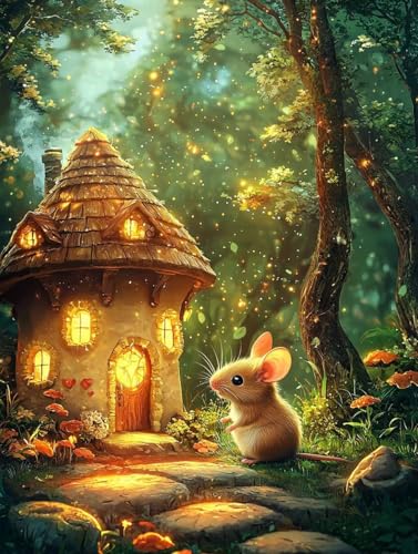 Diamond Painting Fantasy, 5D Diamond Painting XXL 50x70 cm Leinwand, DIY Diamant Art Malerei Bilder Kinder Anfänger Mosaikherstellung Bastelnset für Home Wanddeko Wohnzimmer, Geschenke für Frauen K-80 von Wuiddnng