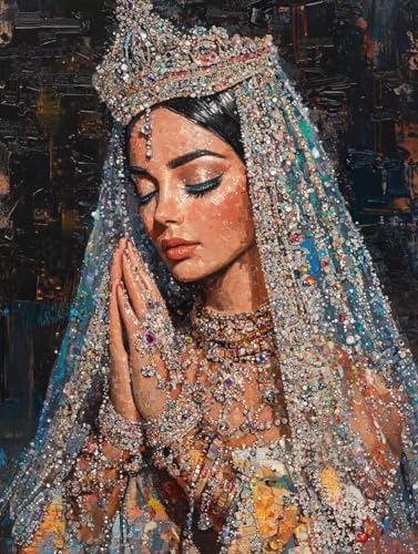 Diamond Painting Frauen, 5D Diamond Painting XXL 60x80 cm Leinwand, DIY Diamant Art Malerei Bilder Kinder Anfänger Mosaikherstellung Bastelnset für Home Wanddeko Wohnzimmer, Geschenke für Frauen P-76 von Wuiddnng