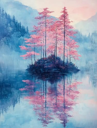 Diamond Painting Landschaft, 5D Diamond Painting XXL 60x80 cm Leinwand, DIY Diamant Art Malerei Bilder Kinder Anfänger Mosaikherstellung Bastelnset für Wanddeko Wohnzimmer, Geschenke für Frauen P-52 von Wuiddnng