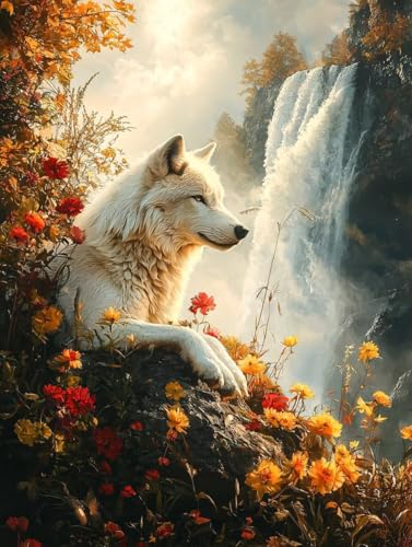 Diamond Painting Tiere, 5D Diamond Painting XXL 70x90 cm Leinwand, DIY Diamant Art Malerei Bilder Kinder Anfänger Mosaikherstellung Bastelnset für Home Wanddeko Wohnzimmer, Geschenke für Frauen P-19 von Wuiddnng