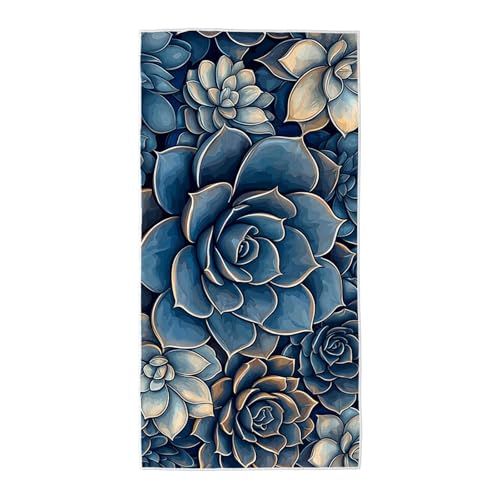 Strandtuch Blau Mikrofaser Handtuch Groß 100x200, Microfaser Handtücher Stranddecke Sandfrei Schnell Trocknendes Weiches Leichtes Pflegeleicht Kompakt für Strand Pool Yoga Travel Sauna (Anlage) X-28 von Wuiddnng