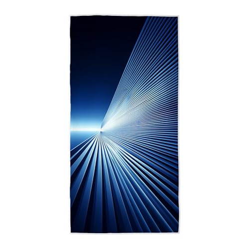 Strandtuch Blau Mikrofaser Handtuch Groß 220x100, Microfaser Handtücher Stranddecke Sandfrei Schnell Trocknendes Weiches Leichtes Pflegeleicht Kompakt für Strand Pool Yoga Travel Sauna (Abstrakt) C-94 von Wuiddnng