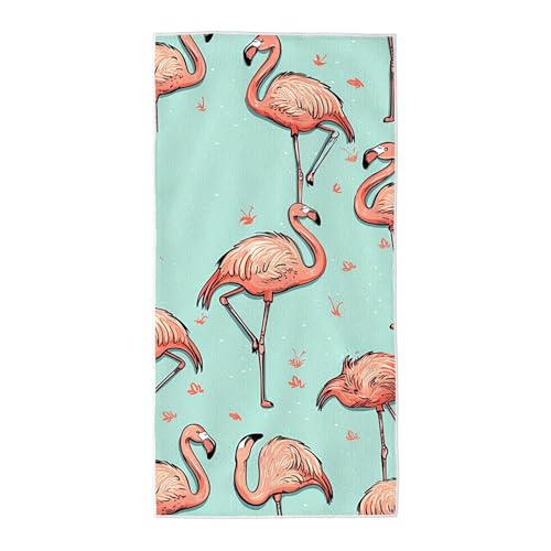 Strandtuch Blau Mikrofaser Handtuch Groß 220x100, Microfaser Handtücher Stranddecke Sandfrei Schnell Trocknendes Weiches Leichtes Pflegeleicht Kompakt für Strand Pool Yoga Travel Sauna (Flamingo) V-14 von Wuiddnng