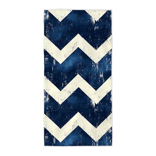 Strandtuch Blau Mikrofaser Handtuch Groß 60x120, Microfaser Handtücher Stranddecke Sandfrei Schnell Trocknendes Weiches Leichtes Pflegeleicht Kompakt für Strand Pool Yoga Travel Sauna (Geometrie) V-42 von Wuiddnng