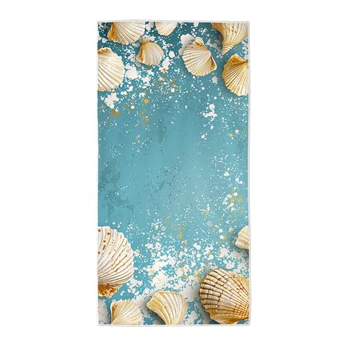 Strandtuch Blau Mikrofaser Handtuch Groß 70x140 cm, Microfaser Handtücher Stranddecke Sandfrei Schnell Trocknendes Weiches Leichtes Pflegeleicht Kompakt für Strand Pool Yoga Travel Sauna (Hülse) Z-42 von Wuiddnng