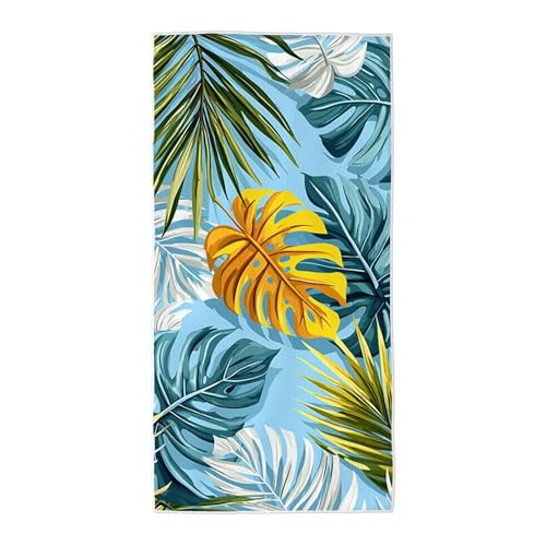 Strandtuch Blau Mikrofaser Handtuch Groß 80x160 cm, Microfaser Handtücher Stranddecke Sandfrei Schnell Trocknendes Weiches Leichtes Pflegeleicht Kompakt für Strand Pool Yoga Travel Sauna (Anlage) X-38 von Wuiddnng