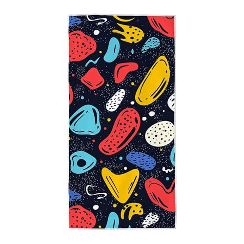 Strandtuch Bunt Mikrofaser Handtuch Groß 100x200, Microfaser Handtücher Stranddecke Sandfrei Schnell Trocknendes Weiches Leichtes Pflegeleicht Kompakt für Strand Pool Yoga Travel Sauna (Abstrakt) X-72 von Wuiddnng