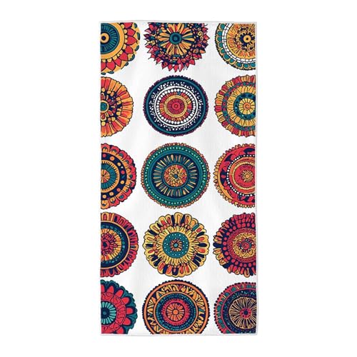 Strandtuch Bunt Mikrofaser Handtuch Groß 100x200 cm, Microfaser Handtücher Stranddecke Sandfrei Schnell Trocknendes Weiches Leichtes Pflegeleicht Kompakt für Strand Pool Yoga Travel Sauna (Boho) X-8 von Wuiddnng